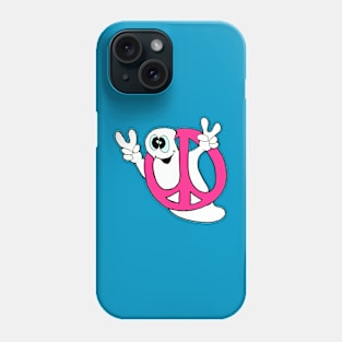 Peace ghost inside a magenta peace sign! Phone Case