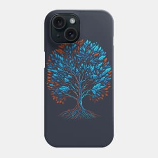 Tree in blue and red Phone Case