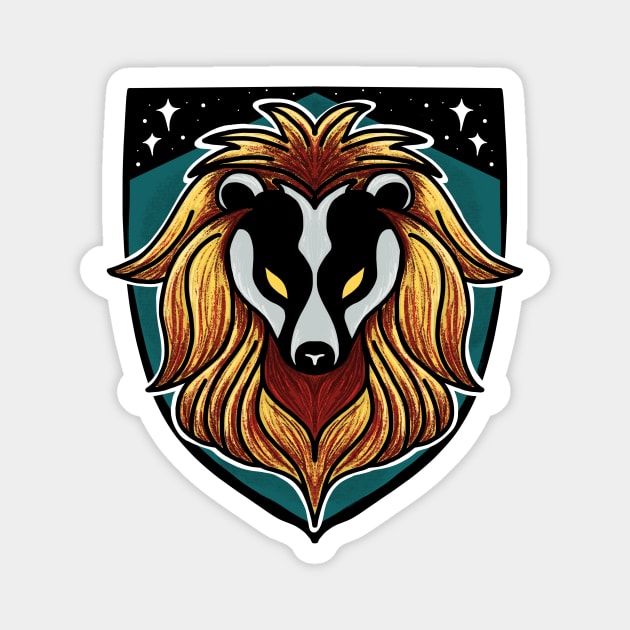 Huffledor Lion Badger Combination House Crest Magnet by Thenerdlady