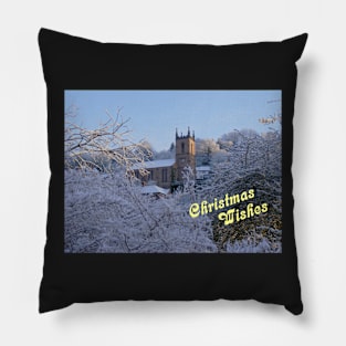 Christmas Card Christmas Wishes Winter Church St Michaels Ironbridge Pillow