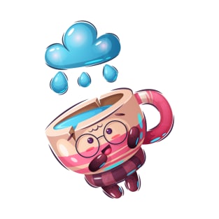 Funny Cup Water raining T-Shirt