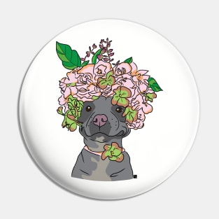 Pretty Pittie with Flower Crown Pin