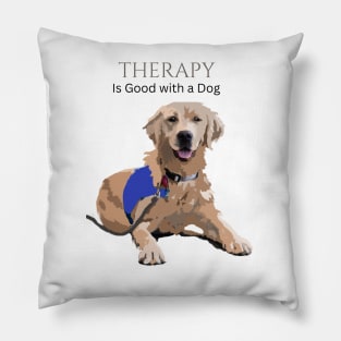 Therapy Dog Blue Pillow