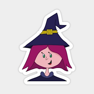 Cute Young Witch Halloween Magnet