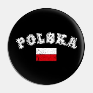 Polska Design With Poland Flag For Polish Pride Pin