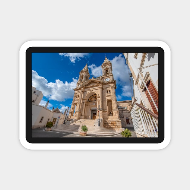 The cathedral of Saints Cosmas and Damian in Alberobello, Italy Magnet by mitzobs