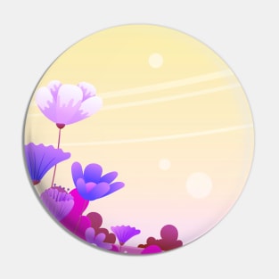 Purple Flower Art Pin