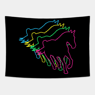 Horse 80s Neon Tapestry