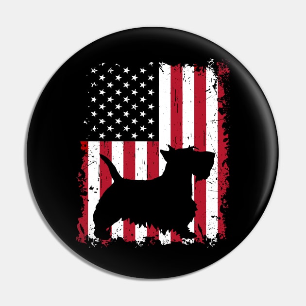 Dog Scottish Terrier Dog USA Flag Patriotic 4th of July 722 paws Pin by Olegpavlovmmo