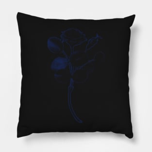 Rosa de Pelagio Blue Rose Blue Outline Image Pillow