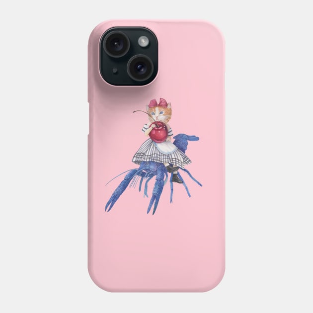 Kitty on Crab Phone Case by sinonthebeach