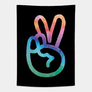 Tie Dye Peace Fingers Tapestry