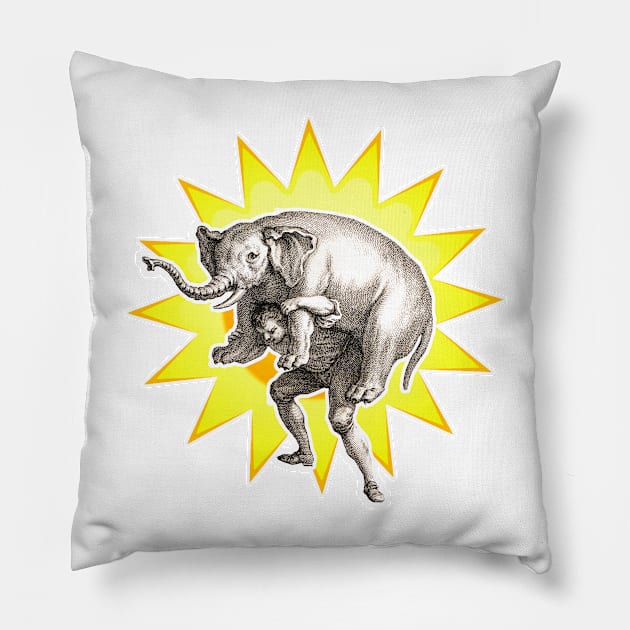 pachyderm heavy animal Pillow by Marccelus