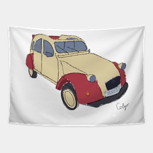 Citron 2CV digital painting Tapestry