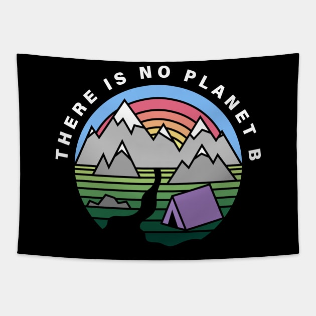 There is No Planet B - Thick Lines Tapestry by NeonSunset