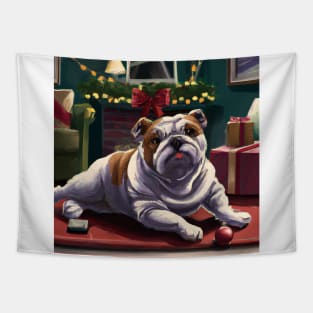 Cute Bulldog Drawing Tapestry