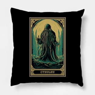 Cthulhu Tarot Card Vintage Artwork Pillow