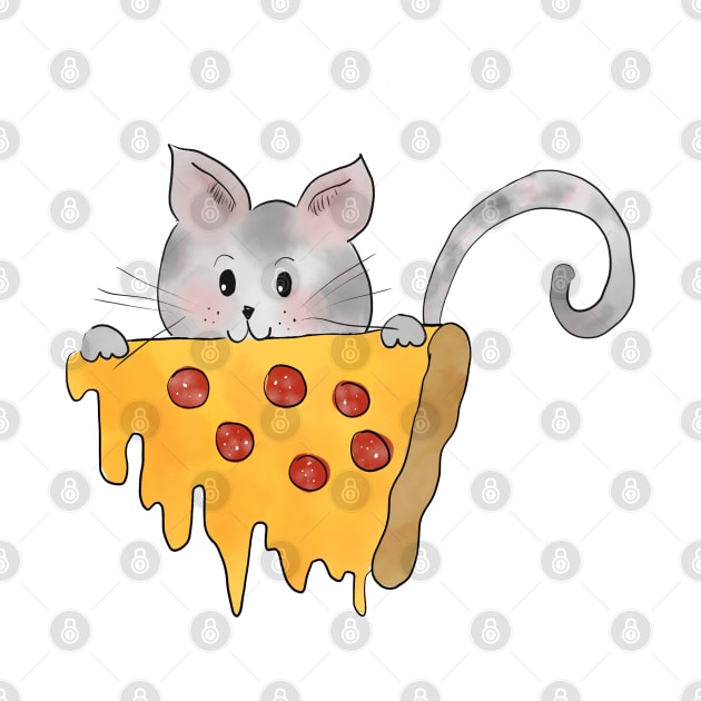 Cat eating a pizza by RocksNMills