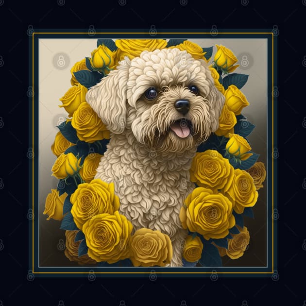 Maltipoo yellow roses 2 by xlhombat