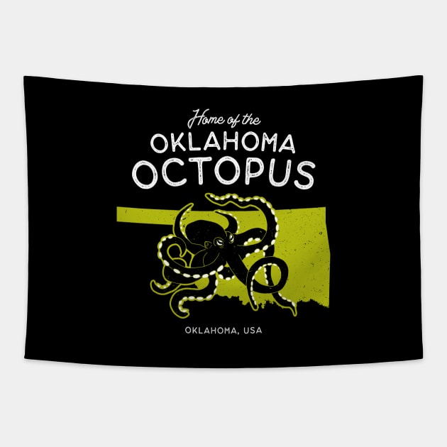 Home of the OK Octopus - Oklahoma, USA Cryptid Tapestry by Strangeology