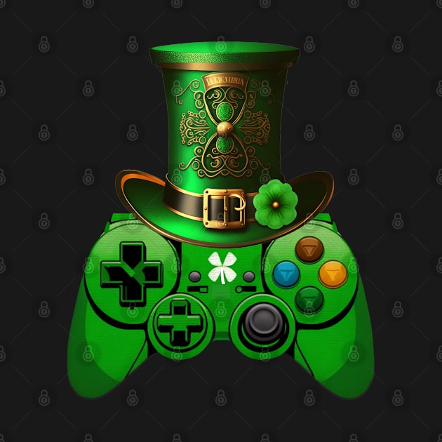 Video Game Controller Irish Gamer Boys St Patricks Day Men -Shamrock Video Game controller - st patrick gamer for boys men by AlexiShop