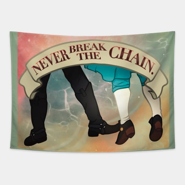 Blackbeard & Stede: Never Break the Chain T-Shirt Tapestry by Lamepixie