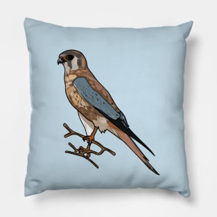 American kestrel bird cartoon illustration Pillow