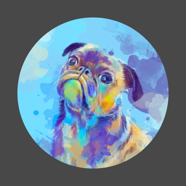 Sweet Pug - Dog Illustration by Flo Art Studio