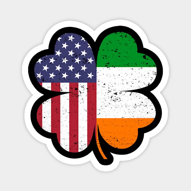 Shamrock Shirt St Patrick's Day Irish American Flag Shamrock Magnet by Nikkyta