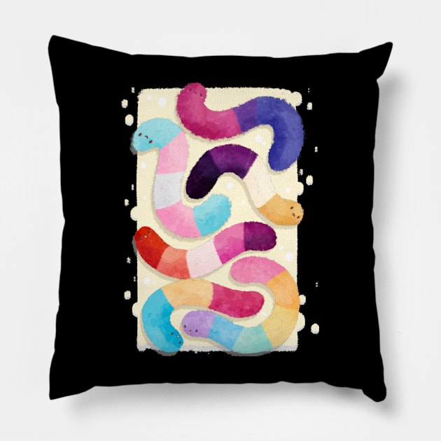 Gaymmy Worms Pillow by Void Dust