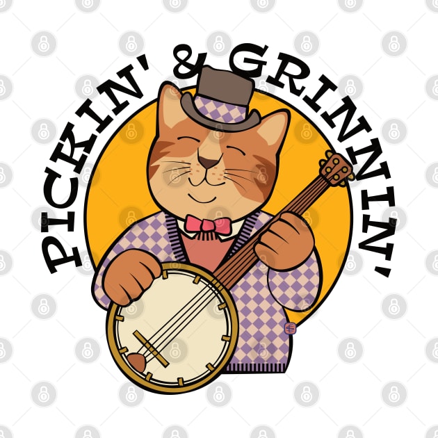 Pickin' and Grinnin' Banjo Cat by Sue Cervenka