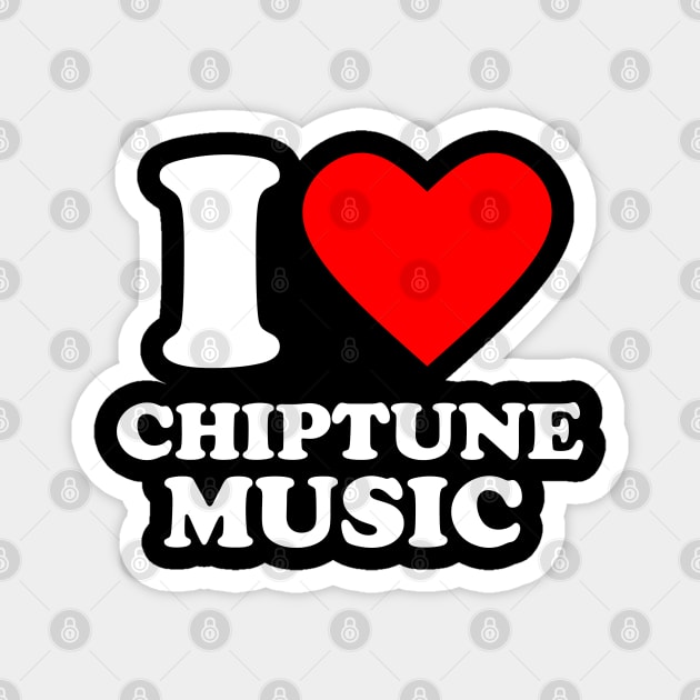 Retro Gamer - I Love Chiptune Music Magnet by Issho Ni