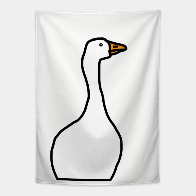 White Gaming Goose with Hidden Feet Tapestry by ellenhenryart