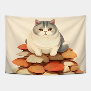 Feline Forest Fungi: Whimsical Adventures of Cats and Mushrooms Tapestry