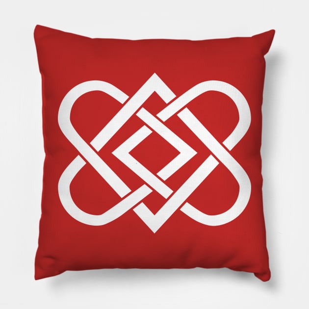 Celtic Knot Heart - Valentines Day - White Pillow by skauff