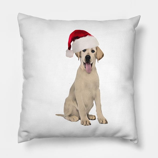 Funny Labrador In Santa Hat Pillow by NikkiBear67