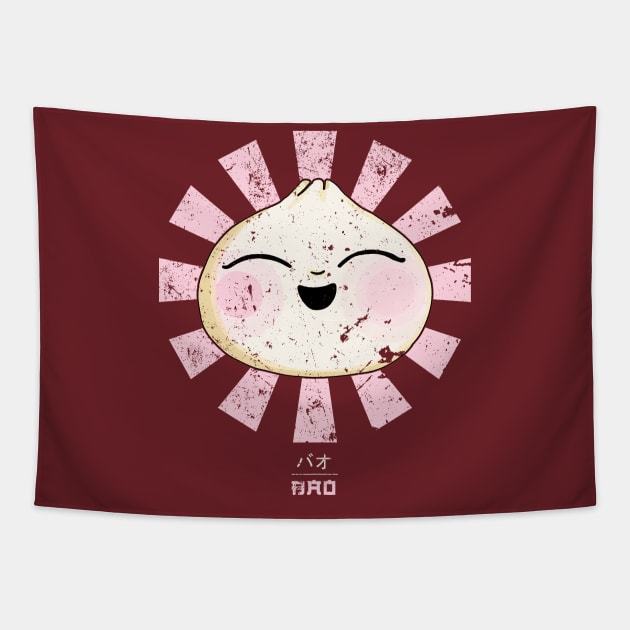 Happy Bao Bun Retro Japanese Tapestry by Nova5