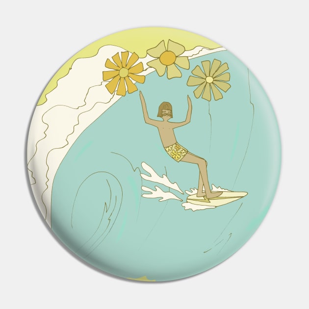 gerry lopez spreads flower power single fin retro surf art by