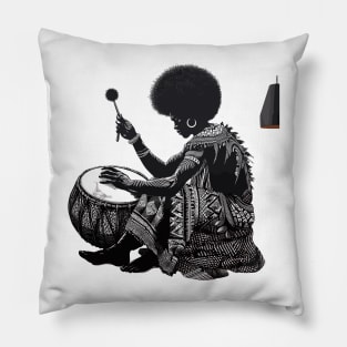 Afrocentric Man Drum Pillow