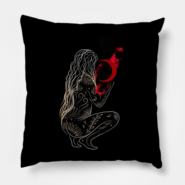 Wiccan wicca Goth Pillow by LadiesGoldenSpiral