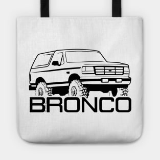 1992-1996 Bronco Front Side, with tires, Black Print 1 Tote