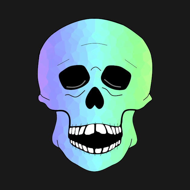 Happy Blue Skull by SartorisArt1