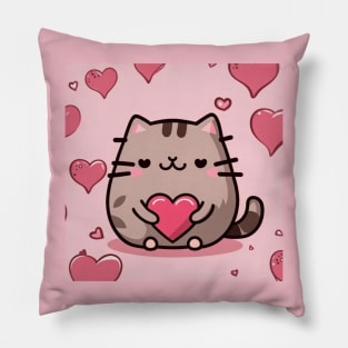 Pu-sheen Valentine cat Pillow