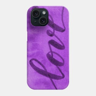 Valentine's Day Watercolor Love – purple Phone Case