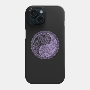 Celtic Yin Yang - purple Phone Case