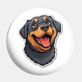 Adorable Rottie - Cute Rottweiler Artwork Pin