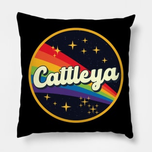 Cattleya // Rainbow In Space Vintage Style Pillow