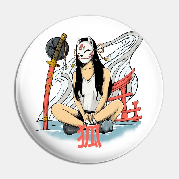 Kitsune girl Pin by Amartwork