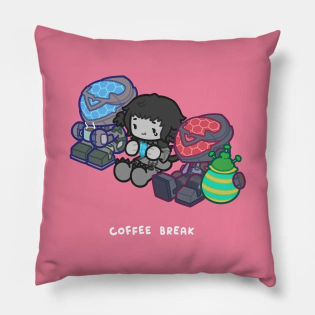 Coffee Break Pillow by Ng Khai Hong