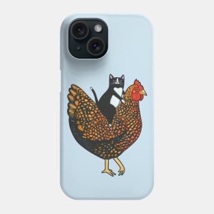 Tuxedo Cat On  A Wyandotte Chicken Phone Case